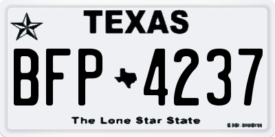 TX license plate BFP4237