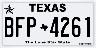 TX license plate BFP4261