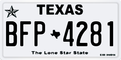 TX license plate BFP4281