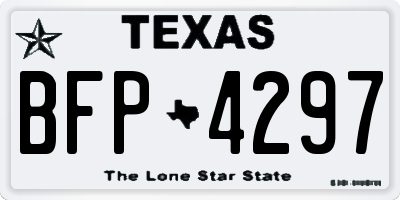 TX license plate BFP4297