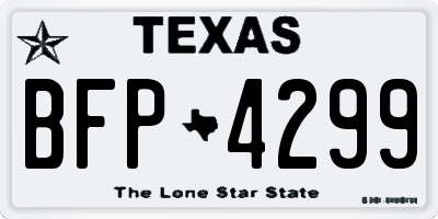 TX license plate BFP4299