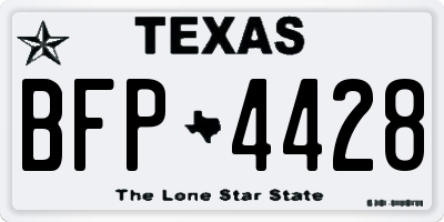 TX license plate BFP4428