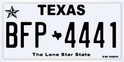 TX license plate BFP4441