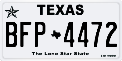 TX license plate BFP4472