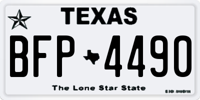 TX license plate BFP4490