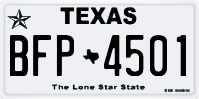 TX license plate BFP4501