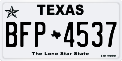 TX license plate BFP4537