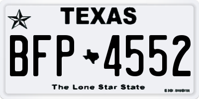 TX license plate BFP4552