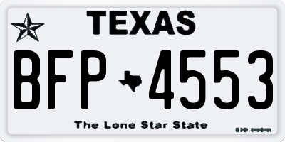 TX license plate BFP4553
