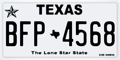 TX license plate BFP4568