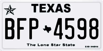 TX license plate BFP4598