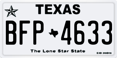 TX license plate BFP4633