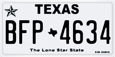 TX license plate BFP4634