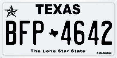 TX license plate BFP4642