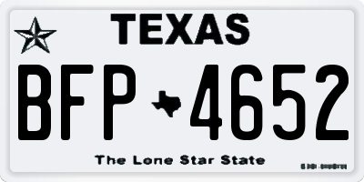 TX license plate BFP4652
