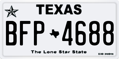 TX license plate BFP4688