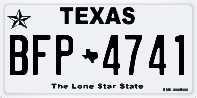 TX license plate BFP4741