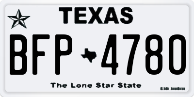 TX license plate BFP4780