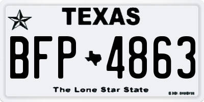 TX license plate BFP4863