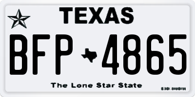 TX license plate BFP4865