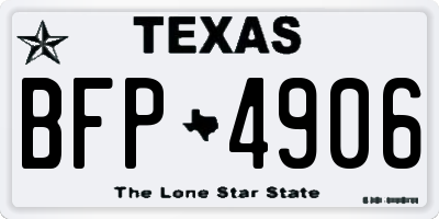 TX license plate BFP4906
