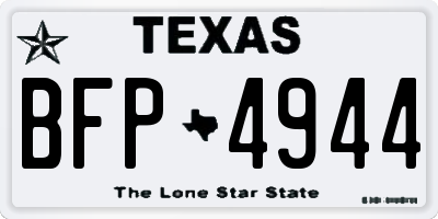 TX license plate BFP4944