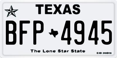 TX license plate BFP4945