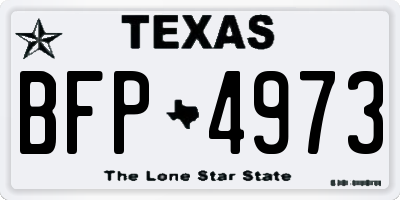TX license plate BFP4973