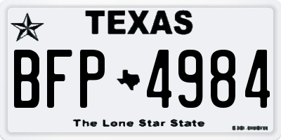 TX license plate BFP4984