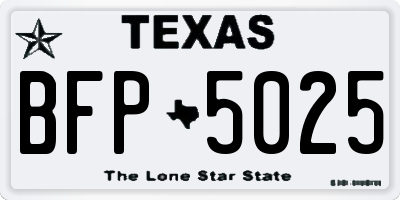 TX license plate BFP5025
