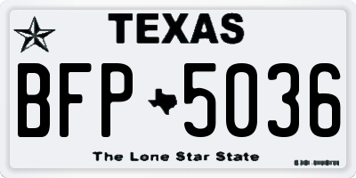 TX license plate BFP5036