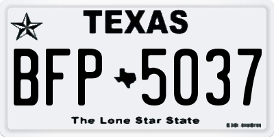 TX license plate BFP5037