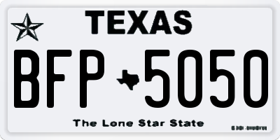 TX license plate BFP5050
