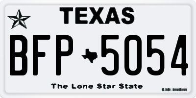 TX license plate BFP5054