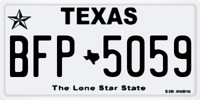 TX license plate BFP5059