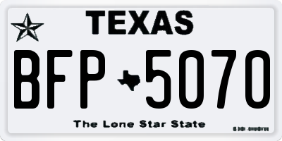 TX license plate BFP5070