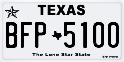 TX license plate BFP5100