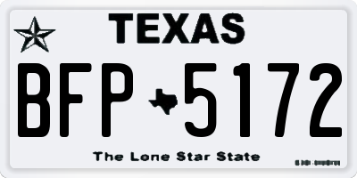 TX license plate BFP5172