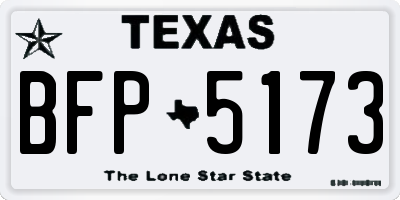 TX license plate BFP5173