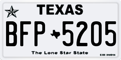 TX license plate BFP5205