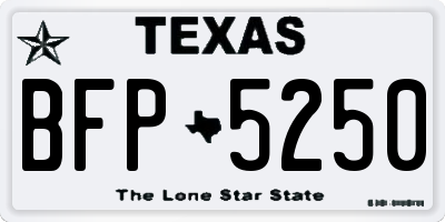 TX license plate BFP5250