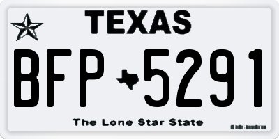 TX license plate BFP5291