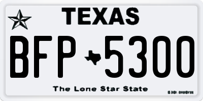 TX license plate BFP5300