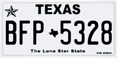 TX license plate BFP5328