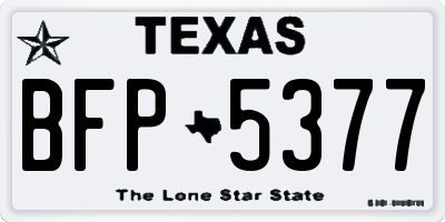 TX license plate BFP5377