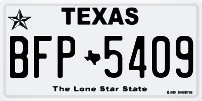 TX license plate BFP5409
