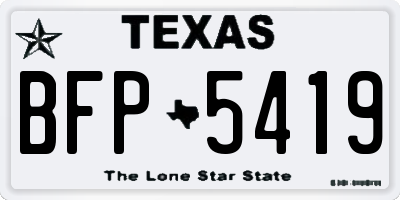 TX license plate BFP5419