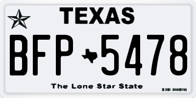 TX license plate BFP5478