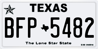 TX license plate BFP5482