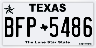 TX license plate BFP5486